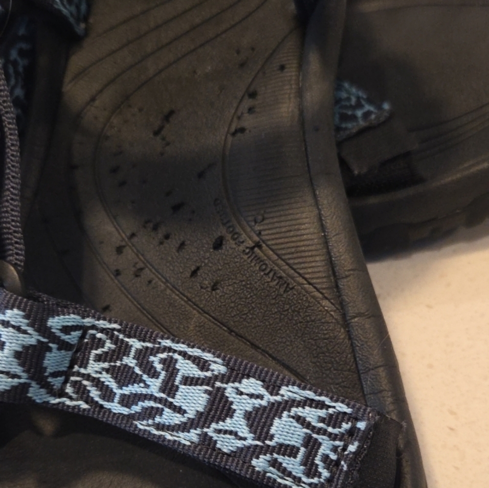 Women’s Size 9 TEVA Hurricane Sandals Blue Black Strap On Hook & Loop - Picture 15 of 15